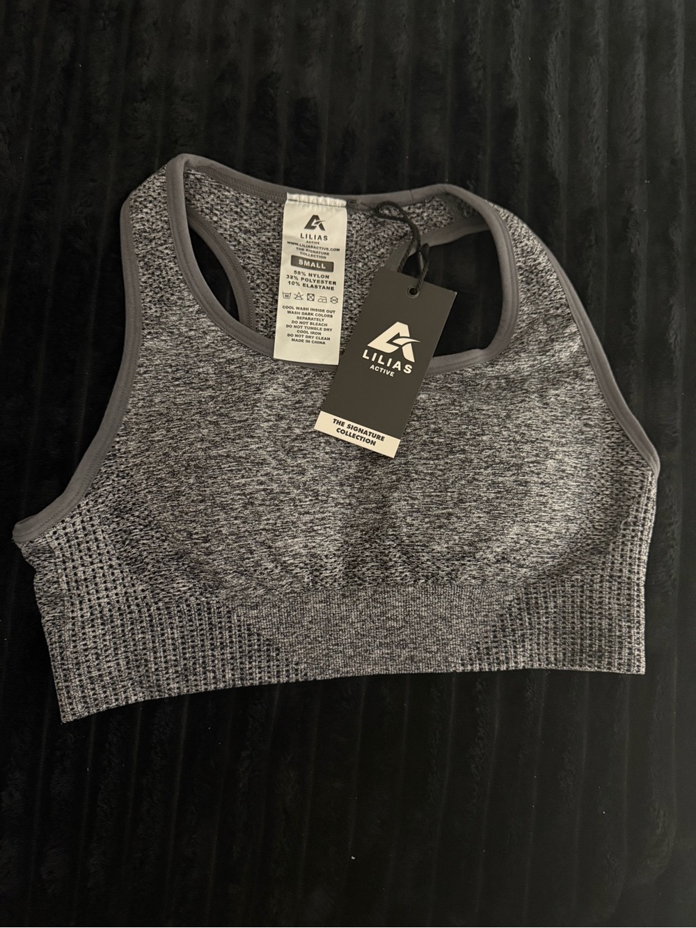 LILIAS Active Women's Gray Seamless High-Neck Sports Bra